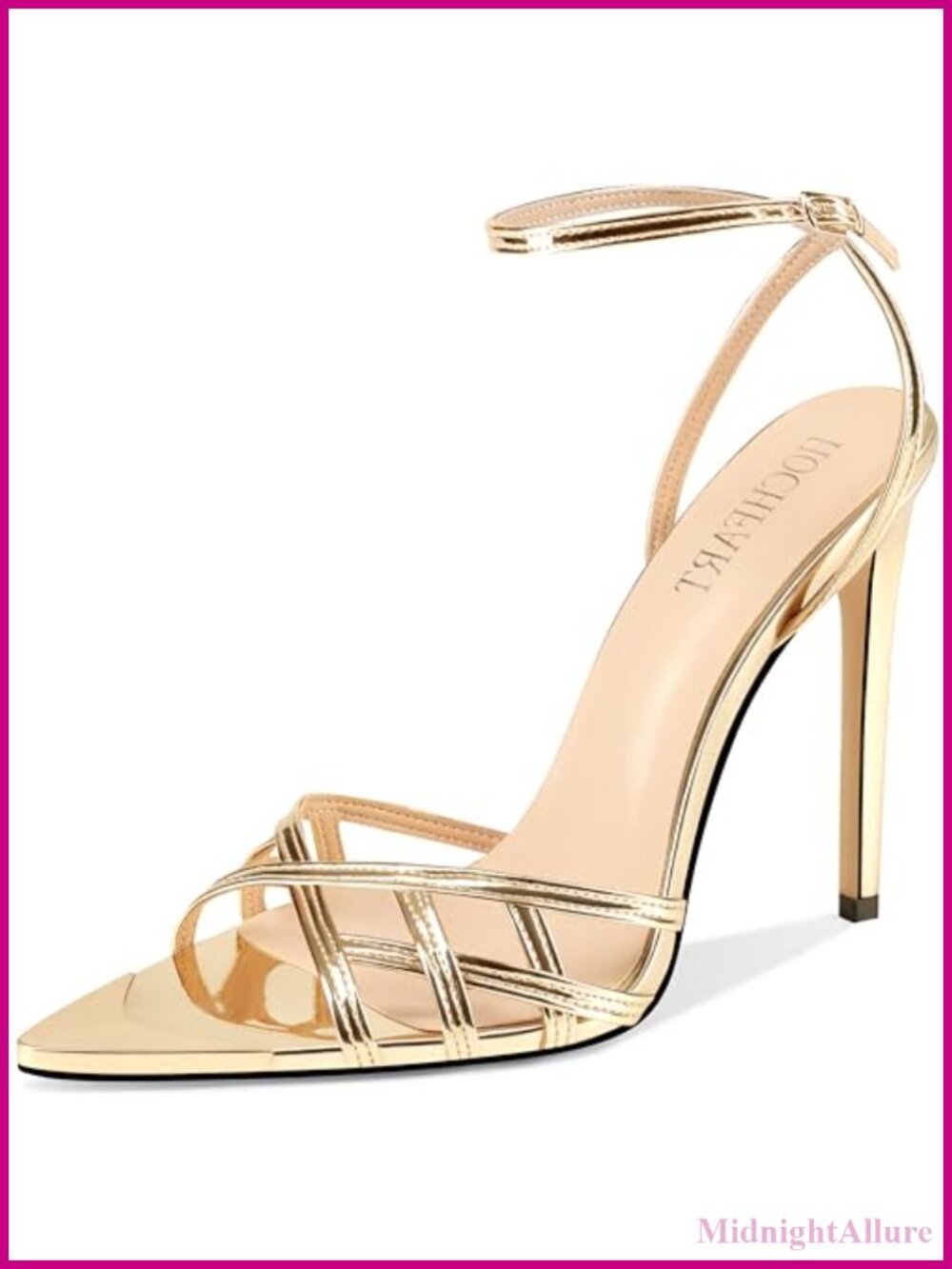 Women's Strappy Heels Lace Up Pointed Open Toe Ankle Strap Stiletto Sandals